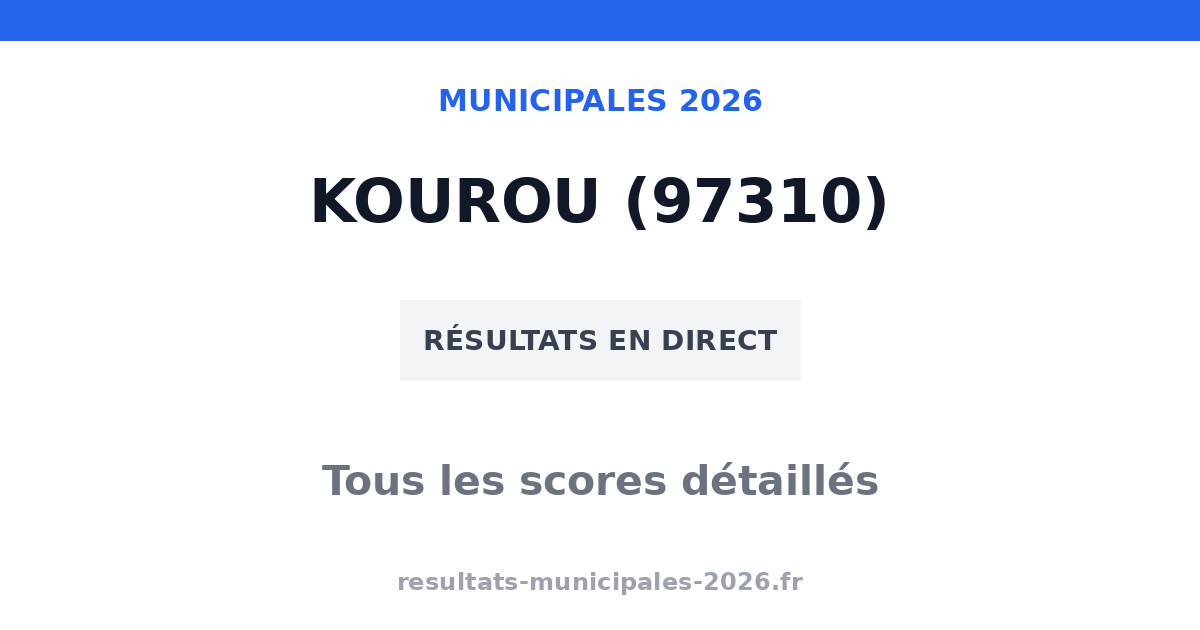 Municipales Kourou 2026 : résultats, candidats et listes (97310)